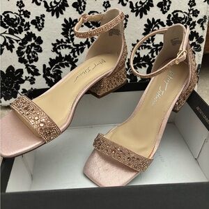 Elegant rose gold sparkle sandals. Betsy Johnson brand. Never worn